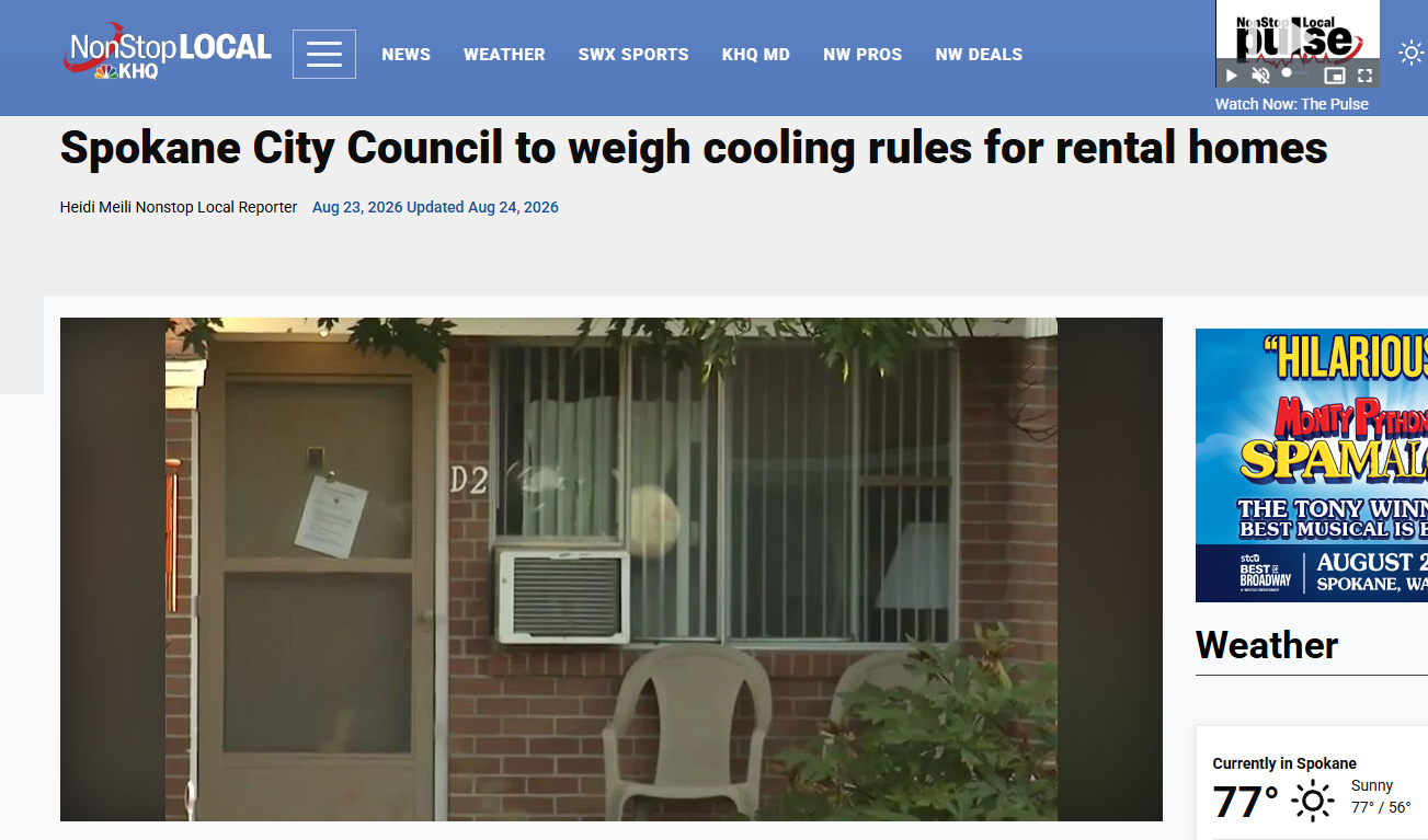 Spokane's New Renters' Right to Cooling Law: What Landlords Need to Know